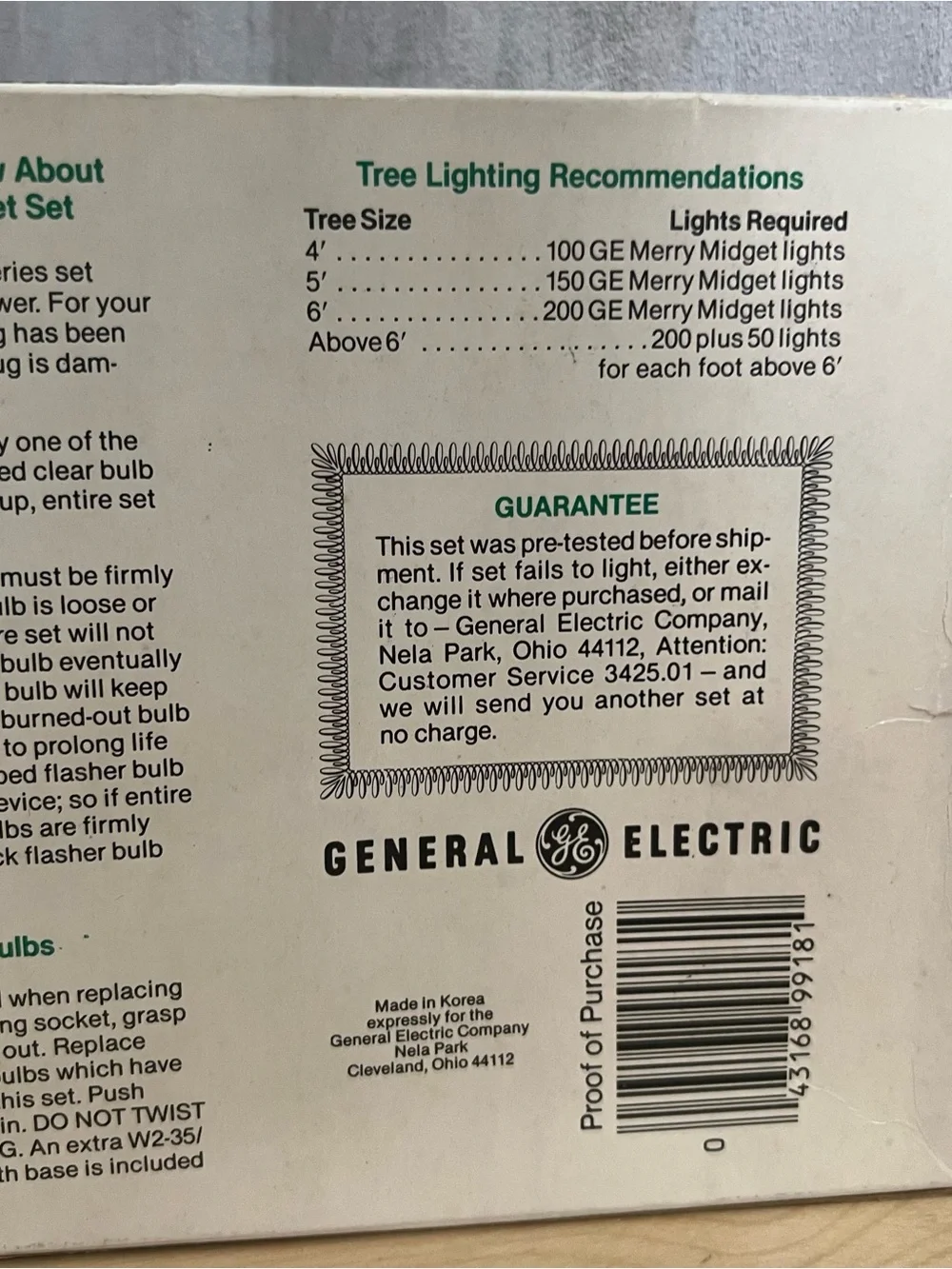 Vintage GE Merry Midget 50 Clear Bulb Light Set